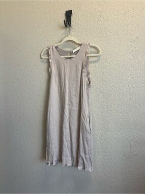 Astr Light Beige Fringe Midi Dress